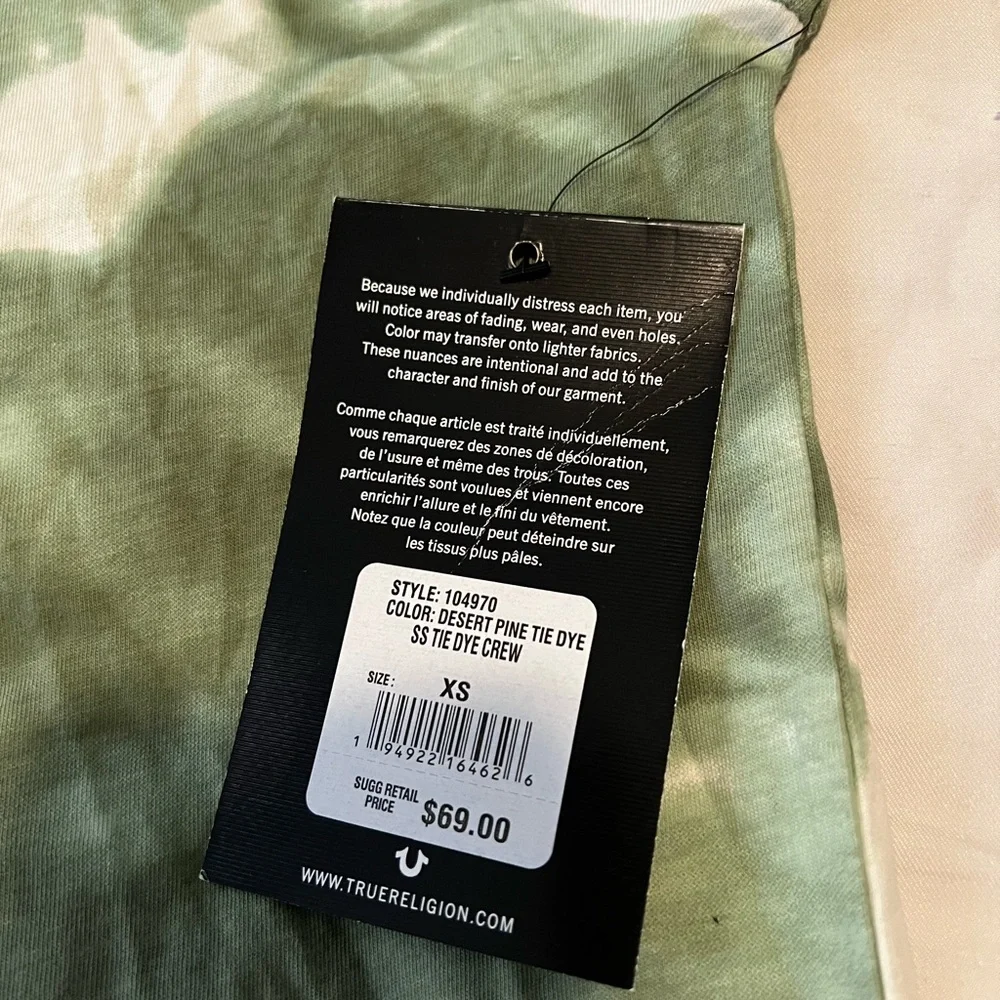 True Religion Mens Tie Dye Logo Tee NWT